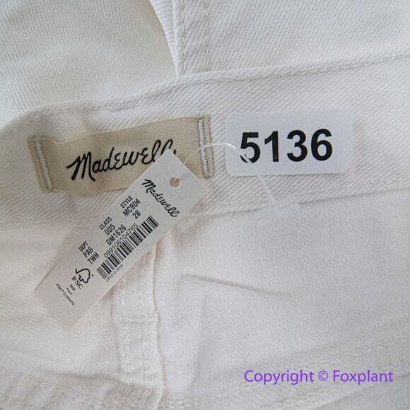 NEW Madewell‎ Relaxed Denim Shorts in Tile White, 28 - Picture 12 of 15